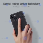 کیف چرمی پارچه ای نیلکین Apple iPhone 15 Plus مدل Qin Pro Plain Leather Cloth case