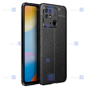قاب طرح چرم محافظ لنز دار Xiaomi poco C40 مدل Auto Focus