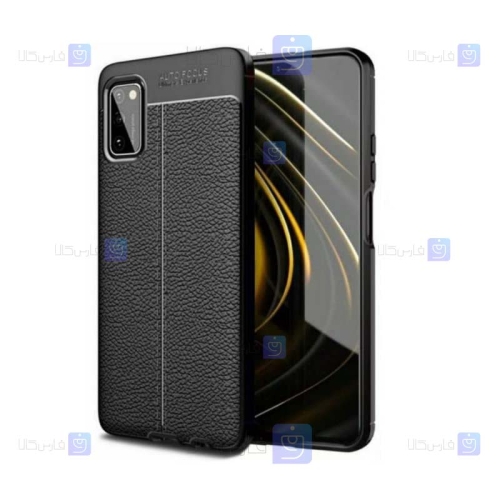 قاب طرح چرم Xiaomi Poco M3 مدل Auto Focus