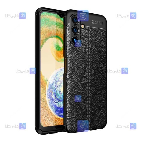 قاب طرح چرم محافظ لنز دار Samsung Galaxy A04s مدل Auto Focus