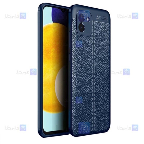 قاب طرح چرم محافظ لنز دار Samsung Galaxy A03 مدل Auto Focus