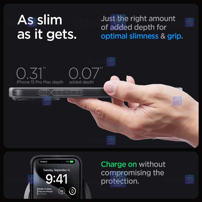 قاب اسپیگن Apple iPhone 15 Pro Max مدل Ultra Hybrid Zero One با پشتیبانی Mag Safe