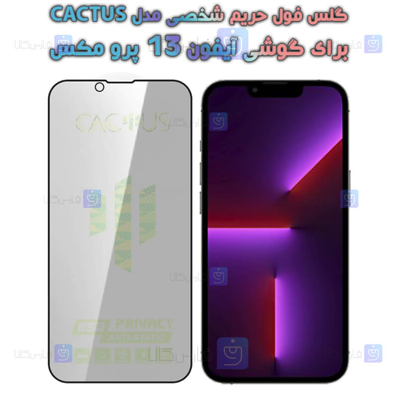 گلس حریم شخصی Apple iPhone 13 Pro Max برند Cactus