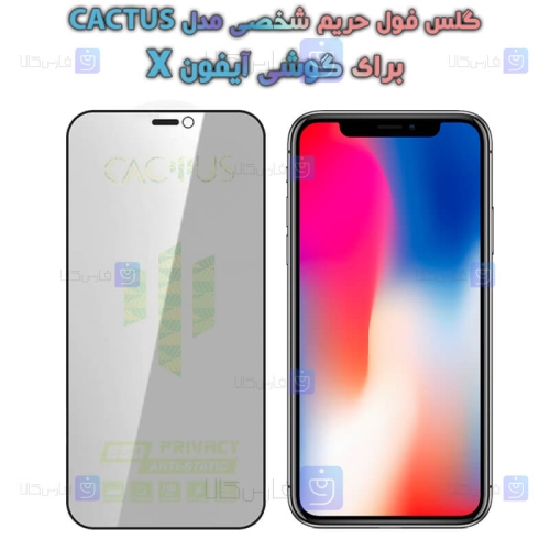 گلس حریم شخصی iPhone X برند Cactus