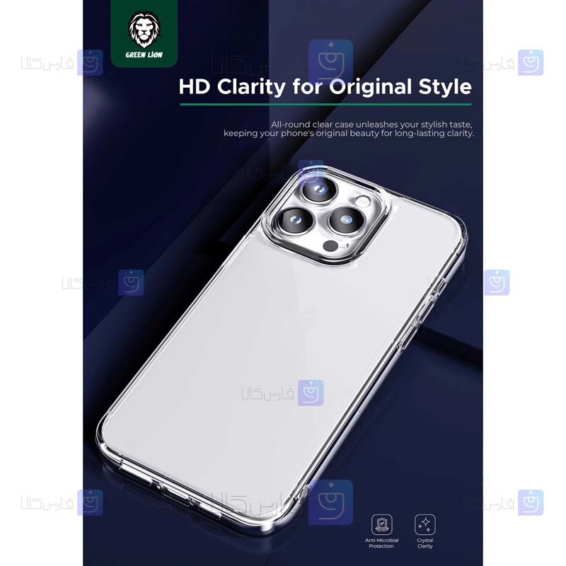 قاب شفاف گرین لاین Apple iPhone 15 Pro مدل Crystal Clear