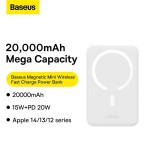 پاور بانک مگنتی 20 وات بیسوس Baseus Magnetic Mini Power Bank 20000mAh 20W ppcx100001