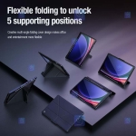 کیف محافظ لنزدار نیلکین Samsung Galaxy Tab S9 FE Plus مدل Bumper Leather Pro