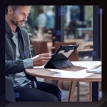 کیف محافظ لنزدار نیلکین Samsung Galaxy Tab S9 FE Plus مدل Bumper Leather Pro