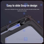 کیف محافظ لنزدار نیلکین Samsung Galaxy Tab S9 FE Plus مدل Bumper Leather Pro