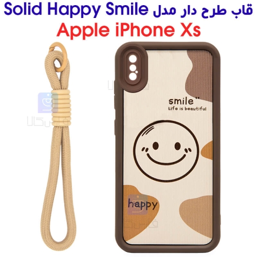 قاب طرح دار آیفون Xs مدل Solid Happy Smile