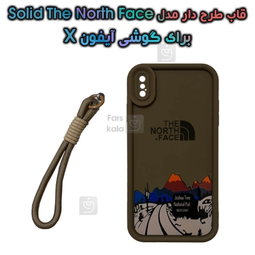 قاب طرح دار آیفون X مدل Solid The North Face