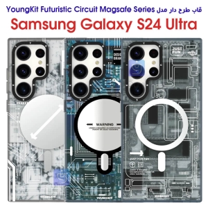 قاب طرح دار S24 الترا مدل YoungKit Futuristic Circuit Magsafe Series