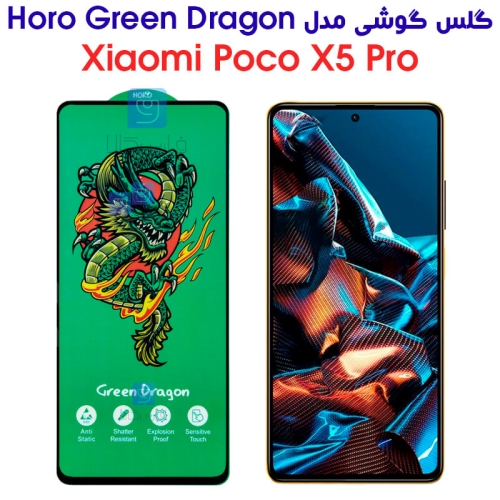 گلس شیائومی پوکو X5 پرو مدل HORO Green Dragon