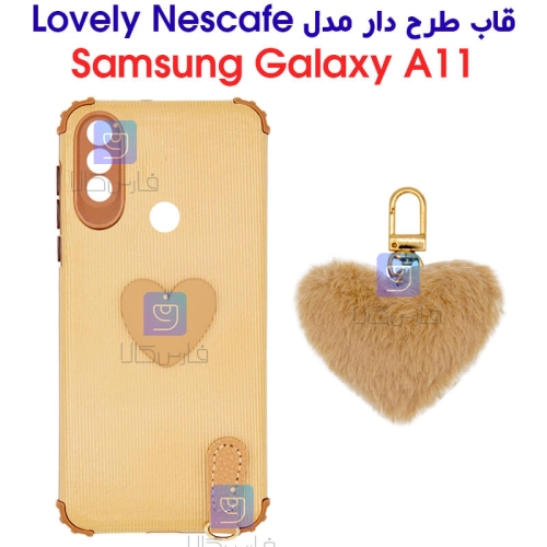 قاب طرح دار گلکسی A11 مدل Lovely Nescafe