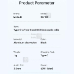 تبدیل Type-C به جک 3.5 میلیمتری AUX+پورت Type-C مک دودو مدل CA-1880