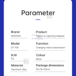 تبدیل تایپ سی به لایتنینگ مک دودو مدل OT-7680