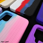 قاب سیلیکونی A03s طرح بافت رنگین کمانی