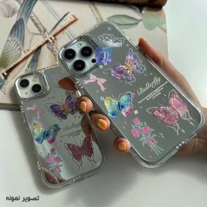 قاب دخترانه آینه ای پروانه ای گوشی آیفون 14 پرو
