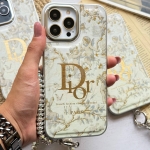 قاب دخترانه گوشی آیفون 15 پرو مدل Dior همراه با بند آویز