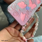 قاب دخترانه گوشی آیفون 14 پرو مدل پروانه ای صورتی