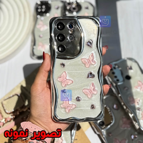 قاب دخترانه گوشی شیائومی نوت 12 اس مدل کرومی قلب و پروانه