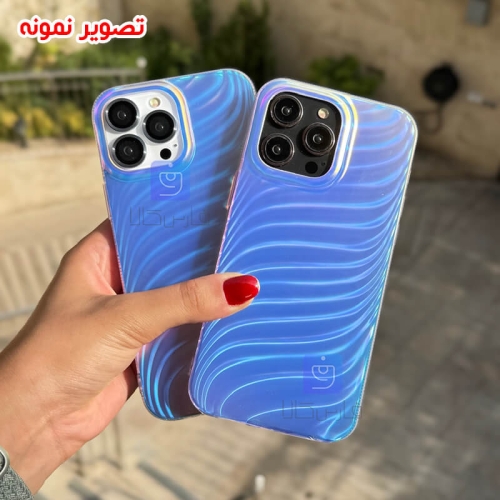 قاب فانتزی گوشی آیفون 14 پرو مکس مدل هولوگرامی طرح موج آبی