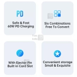 کابل چند کاره Type C، Micro USB و Lightning مک دودو مدل WF-1720