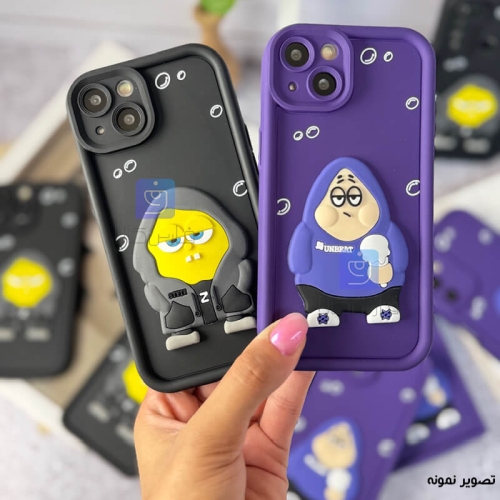 قاب سولید گوشی آیفون 15 پرو مکس مدل باب اسفنجی و پاتریک