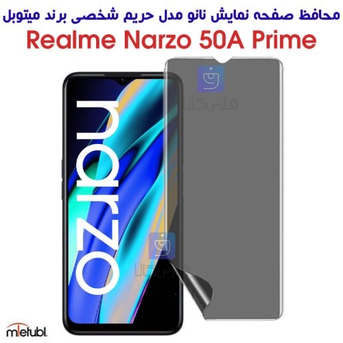 محافظ صفحه نانو حریم شخصی ریلمی Narzo 50A Prime برند میتوبل