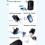 پاوربانک 22.5 وات 20000 با کابل تایپ سی بیسوس Baseus QPOW Pro Plus Power Bank P10067102112