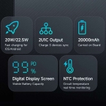 پاوربانک 22.5 وات ظرفیت 20000 مک دودو مدل MCDODO Power Bank Digital Display MC-389