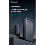 پاوربانک 22.5 وات ظرفیت 20000 مک دودو مدل MCDODO Power Bank Digital Display MC-389