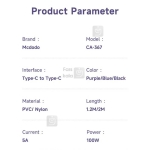 کابل شارژ دو سر تایپ سی مک دودو مدل CA-3670 طول 1.2 متر