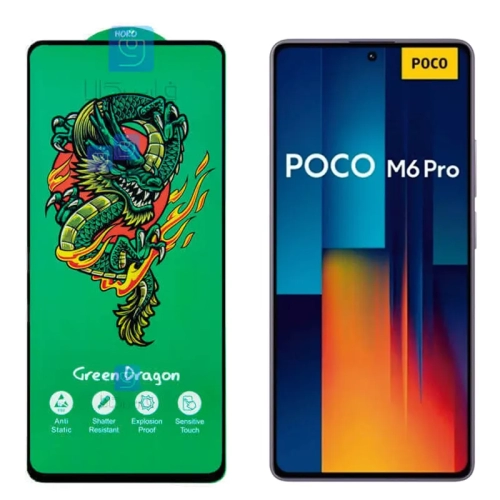 گلس تمام صفحه HORO Green Dragon گوشی شیائومی Poco M6 Pro 4G