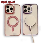 قاب شفاف اکلیلی دور رنگی مگ سیف آیفون 15 پرو مکس مدل Glitter border