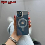 قاب شفاف اکلیلی دور رنگی مگ سیف آیفون 15 پرو مکس مدل Glitter border