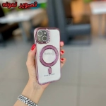 قاب شفاف اکلیلی دور رنگی مگ سیف آیفون 15 پرو مکس مدل Glitter border