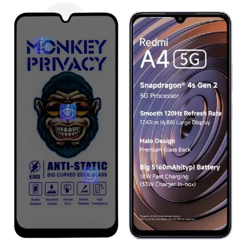 گلس پرایوسی آنتی استاتیک MonKey گوشی شیائومی Redmi A4