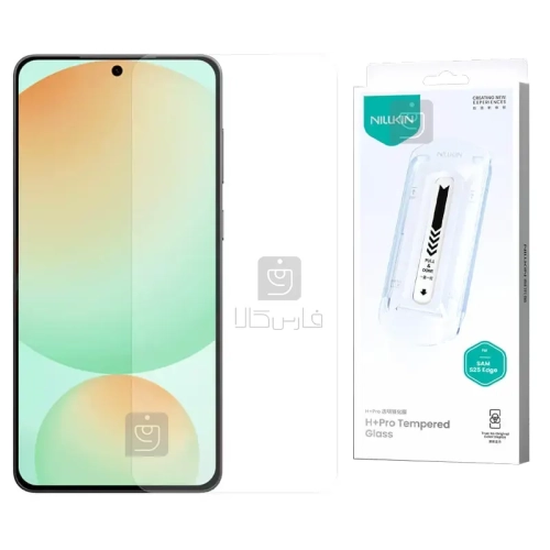گلس شفاف H+ Pro نیلکین گوشی سامسونگ S25 Edge همراه با ابزار نصب