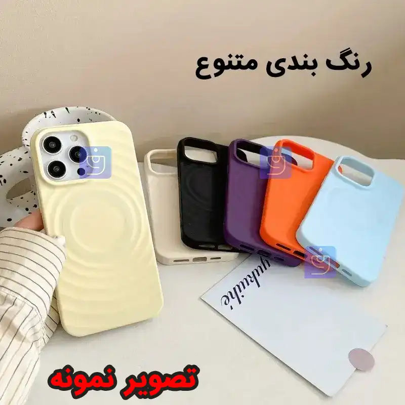 قاب سیلیکونی مگ سیف گوشی آیفون 12 مدل Circular Pattern