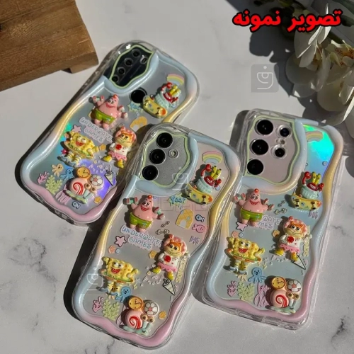 قاب فانتزی طرح برجسته پاتریک و باب اسفنجی گوشی سامسونگ A34