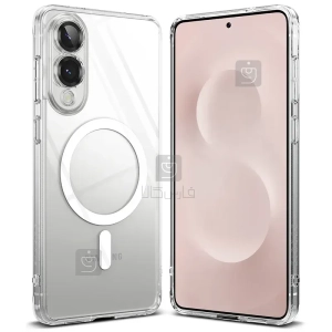 قاب مگ سیف دار پشت کریستالی سامسونگ S25 Edge