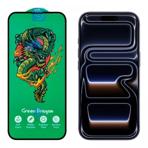 گلس تمام صفحه HORO Green Dragon گوشی آیفون 17 پرو