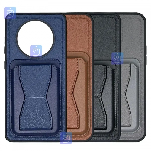 قاب چرمی استندی جاکارتی دار گوشی آنر X9b