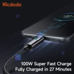 کابل شارژ سریع USB به تایپ سی 100 وات کارپلی مدل MCDODO CA-6520