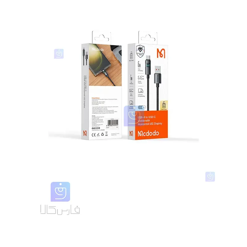 کابل شارژ سریع USB-C 100 وات مک‌دودو CA-6520 | فارس کالا