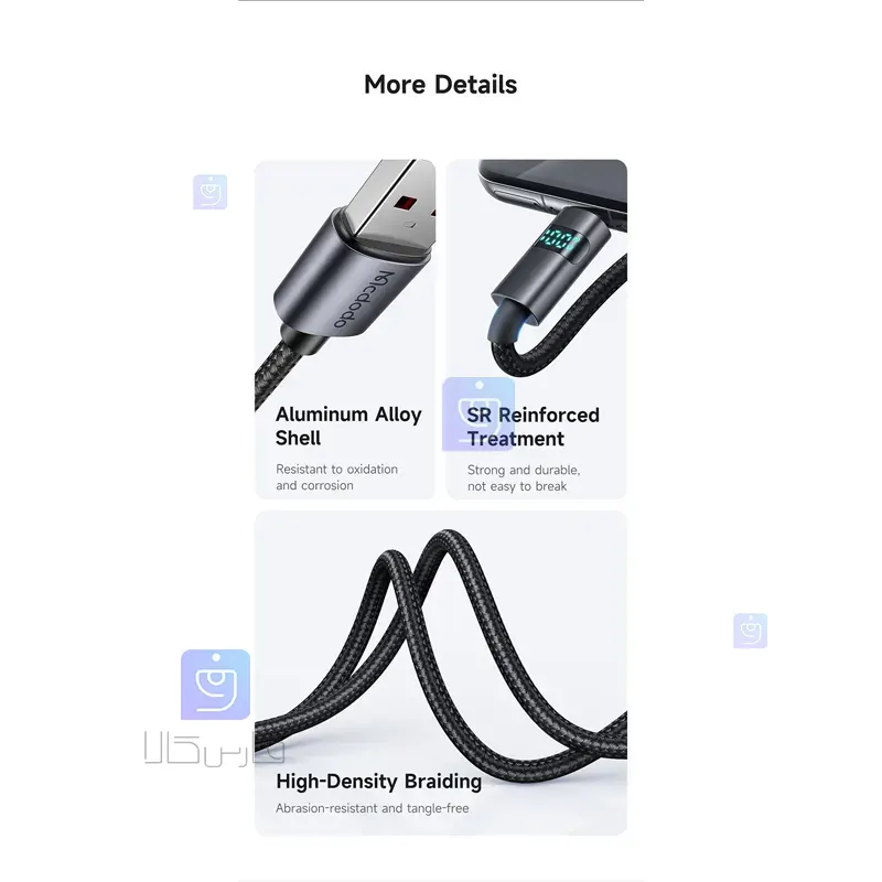 کابل شارژ سریع USB-C 100 وات مک‌دودو CA-6520 | فارس کالا