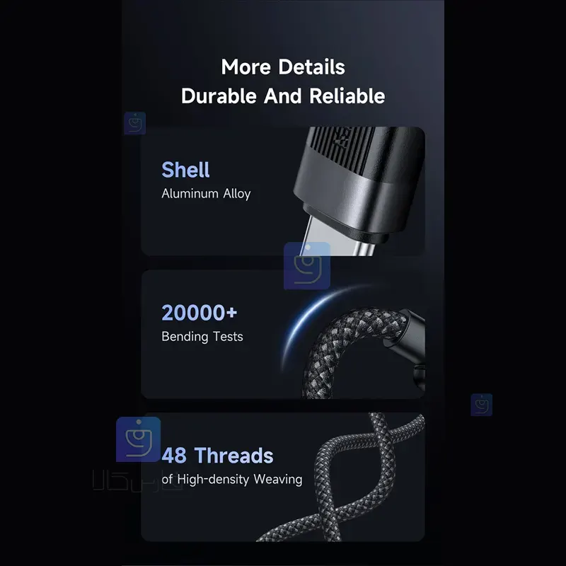 کابل شارژ سریع 60 وات تایپ سی به تایپ سی مگنتی مدل MCDODO CA-2000 MCDODO CA 2000 60W Magnetic Fast Charging Cable 1 13 کابل شارژ تایپسی مگنتی 60w مکدودو مدل CA-2000 | فارس کالا