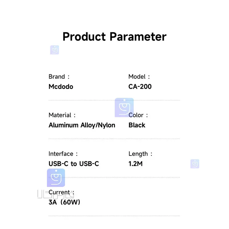 کابل شارژ سریع 60 وات تایپ سی به تایپ سی مگنتی مدل MCDODO CA-2000 MCDODO CA 2000 60W Magnetic Fast Charging Cable 1 2 کابل شارژ تایپسی مگنتی 60w مکدودو مدل CA-2000 | فارس کالا