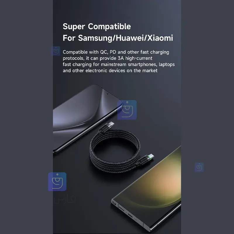 کابل شارژ سریع 60 وات تایپ سی به تایپ سی مگنتی مدل MCDODO CA-2000 MCDODO CA 2000 60W Magnetic Fast Charging Cable 1 6 کابل شارژ تایپسی مگنتی 60w مکدودو مدل CA-2000 | فارس کالا